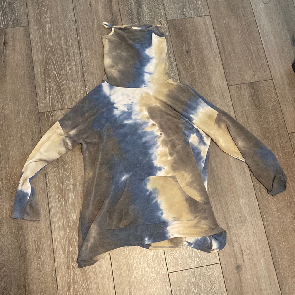 Turtle Neck/Face Mask sweater in tie dye